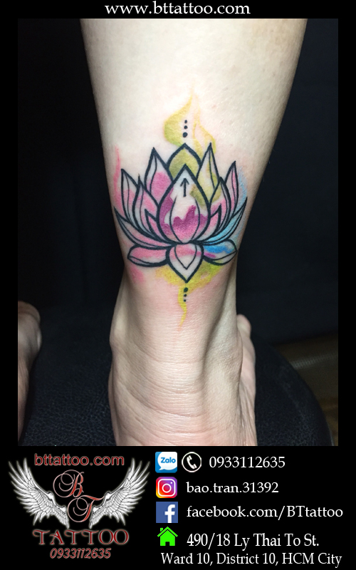 lotus water color tattoo